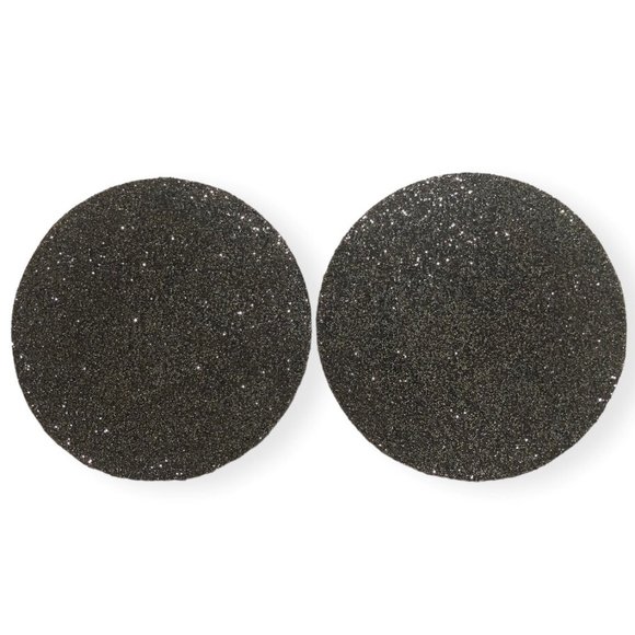 2 Sparkles Home Luminous Black Silver Placemat Charger Glam Rhinestone Halloween - Picture 2 of 5